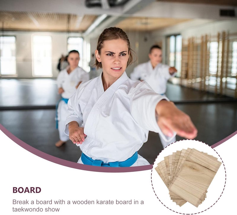 Veemoon 10Pcs Karate Breaking Thin Wood Boards, Taekwondo Training Wooden Boards Rebreakable Martial Arts Performance Board Professional Kungfu Kick for Kids Adult Training Accessory, 3MM Thick - Image 4
